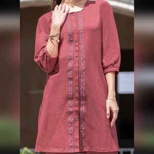 India Boutique Burgundy Embroidered Top